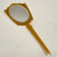 Bakelite Celluloid Hand Vanity Mirror 15" Long Butterscotch Lady Image Art Deco