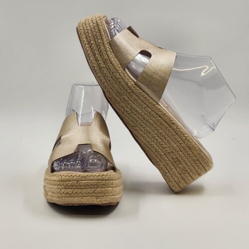 MKS Women's Size 10 Nude Platform Wedge Slip-on Hemp Sandals Columbia