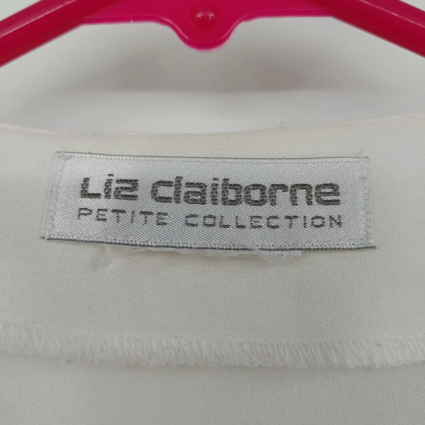 Liz Claiborne White Sheer Button Front Blouse Women's Small Short Sleeve Top