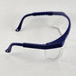 Gateway Strobe Safety Glasses Lightweight Telescoping Temples Side Shields Z87.1 (Blue Frame, Clear Anti Fog Lens)