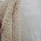Cream Crochet Beaded Evening Bag Chain Strap Shoulder Purse Bohomian Bridal