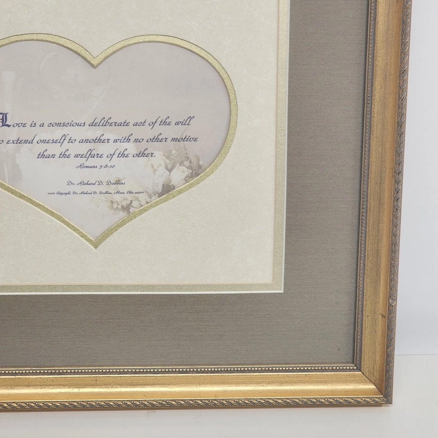 Love Verse Frames To Remember by Dr Dobbins Framed Wall Decor Ornate Gold Heart