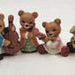 Homco Collections No 1422 Set of 6 Symphony Orchestra Musical Teddy Bears Vtg