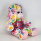 Build A Bear Tie Dye White Pastel Spotted Bunny Rabbit Plush 16" Pink Dress