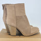 Karyn’s Collection Ankle Boots Womens 8 Brown Block Heel Zip Faux Leather Bootie