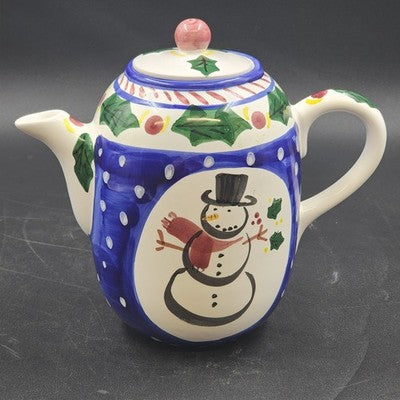 Chocolate Pot and Lid by Present Tense Italy Hand Painted Nine Cups 8.75"h x 6"d