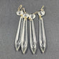 4 Icicle Spear Crystal Faceted Glass Prisms 3" L & Octagon Accent Wire Connector