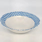 Linda Ironstone Vegetable Bowl 4008 Pottery Blue White Gingham Checked 9" Japan