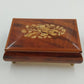 MAPSA Swiss Musical Movement Box Edelweiss Brass Wood Lacquer Music Jewelry Box