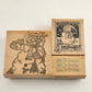 Lot of 3 Hampton Art Holiday and Snowmen Themed Wooden Mounted Rubber Stamps Vtg