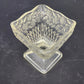Indiana Compote Pedestal Candy Dish Clear Glass Pineapple & Floral Diamond 6.5"