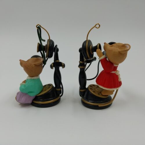 Hallmark Keepsake 1999 Christmas Ornaments Friendship Hello Hello Set of 2 Vtg