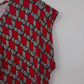 Talbots Petites Red Geometric Boat Neck Blouse Womens SP Top