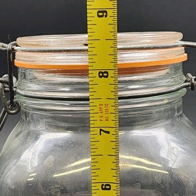 Bocal Le Parfait Wire Bail Canning Jar Super Glass Canister 1 Liter 8.5" Vintage