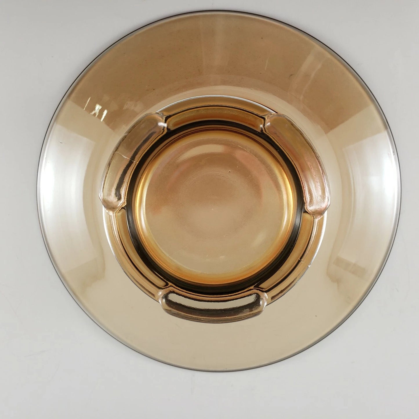 Marigold Footed Glass Serving Bowl 10" Elegant 3-Foot Base Amber Carnival MCM