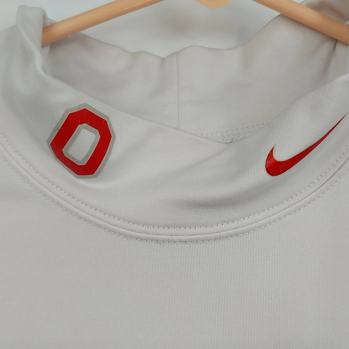 Nike Pro OSU Buckeyes Compression Shirt White Men's M Mock Neck Long Sleeve