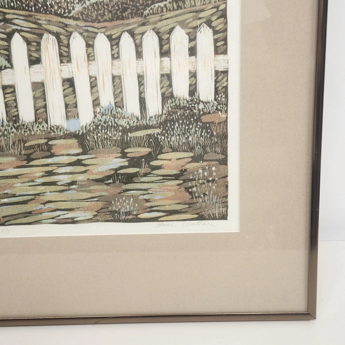 Elaine Wallace Castle House Framed Print Pastoral 27.5" Artist Proof Signed