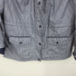 Breckenridge Women's Large Raincoat Blue White Check Hooded Full Zip Snap Jacket