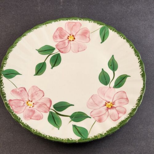 Southern Potteries Blue Ridge Luncheon Plate Hand Painted 9" Prairie Rose Design