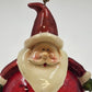 Red Blown Glass Round Santa Claus Hanging Ornament Christmas Holiday Motif 5"x3"