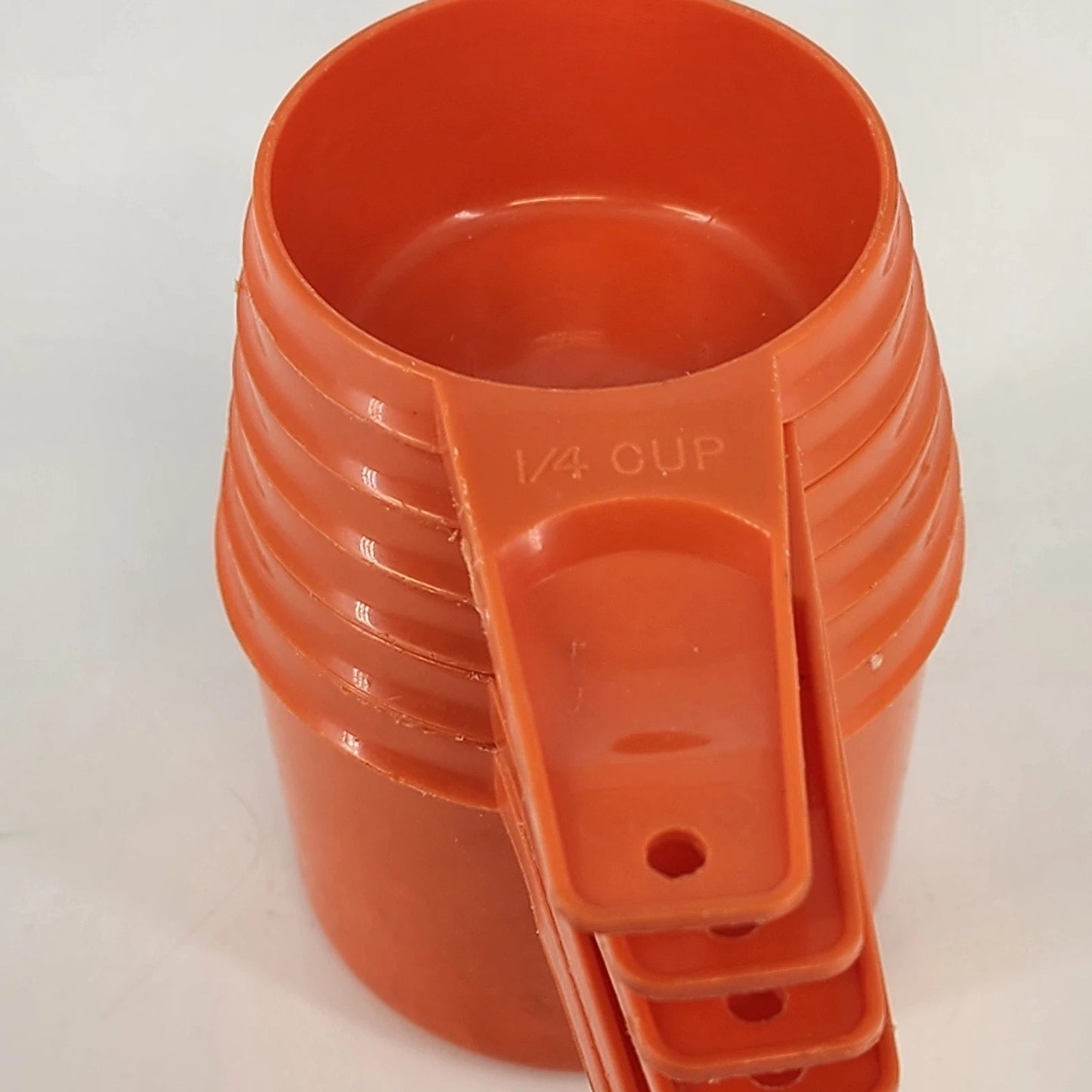 Tupperware Harvest Orange Measuring Cups Set 6 Complete 1970s MCM Retro Kitchen