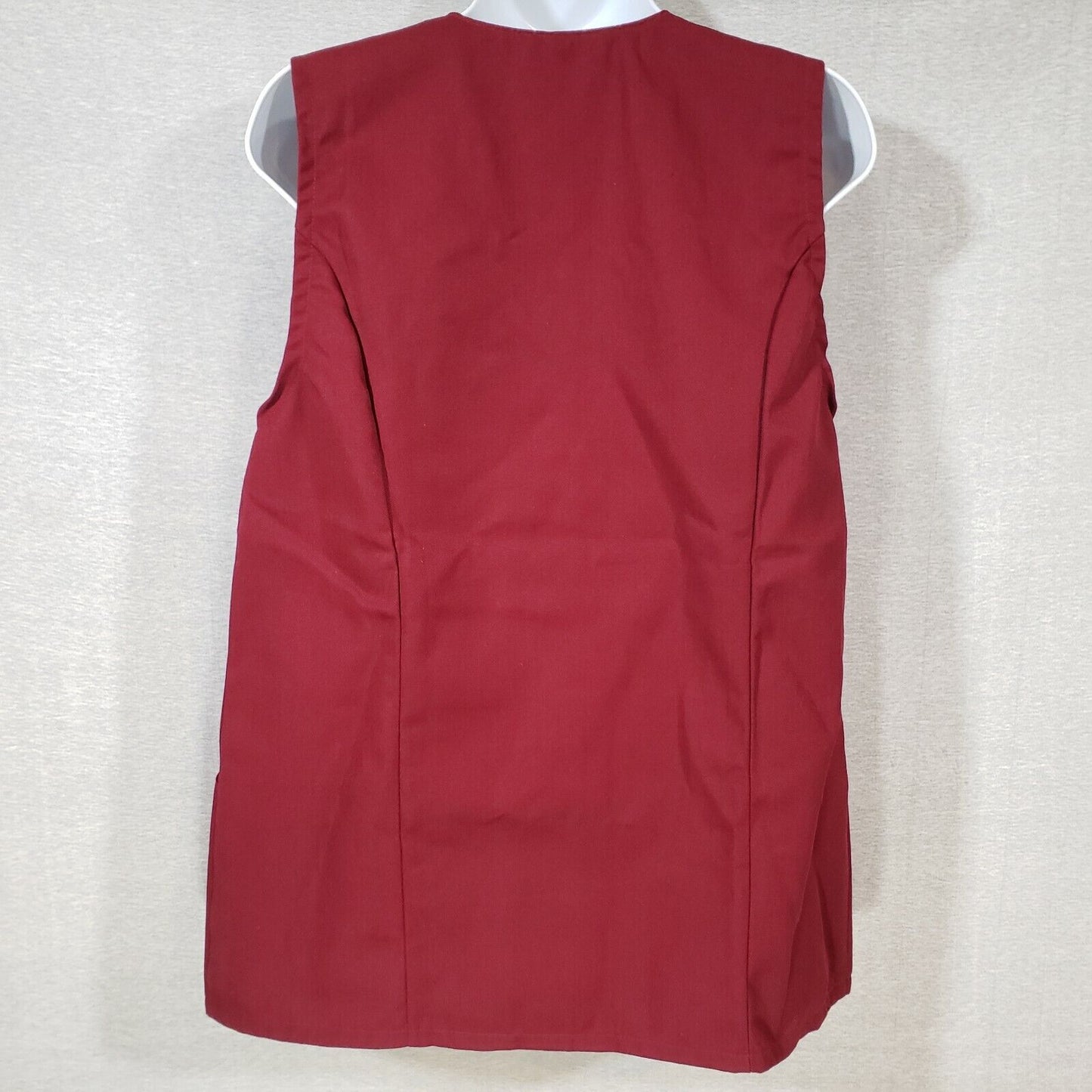 Burgundy Tunic Women's Vest Large V93 Fame Fabrics 2 Waist Pockets Poly-Cotton