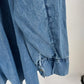 Earl Jean Chambray Tunic Blouse L Blue Cotton Lace-Up Grommet Ties Pockets