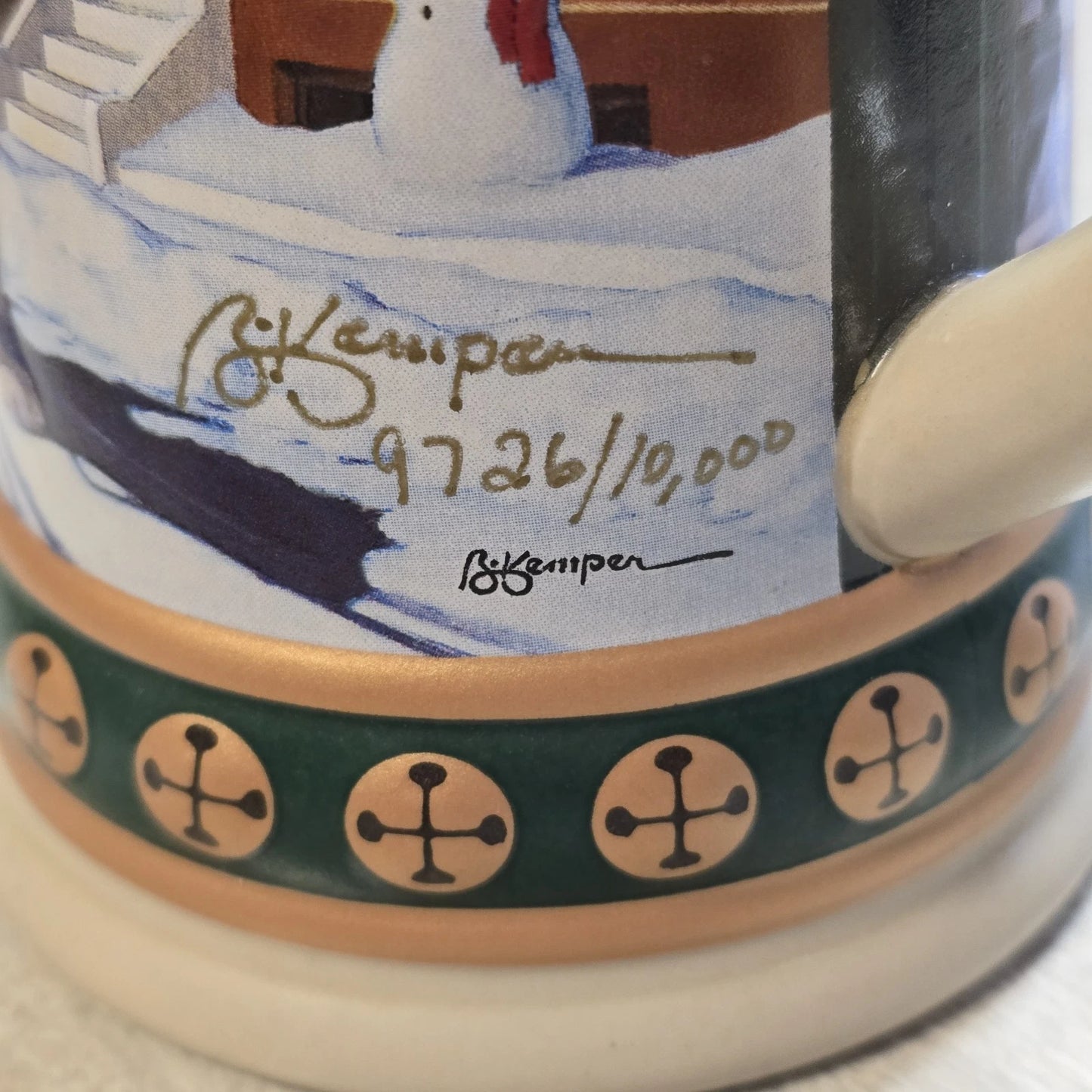 Budweiser Holiday Stein Hometown Holiday Ceramarte Clydesdales Vtg Mug Cup 1993