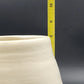 Handmade Pottery Vase White Beige Glazed Ceramic Footed Wide Body Rustic 8" Vtg