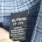 Van Heusen Traveler Plaid Button-Up Shirt Blue Men's XL 17–17.5 Long Sleeve
