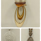 Lot 3 Pendant Necklaces White Enamel Filagree Gold Tone Signed PHD Clay Cor