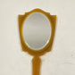 Bakelite Celluloid Hand Vanity Mirror 15" Long Butterscotch Lady Image Art Deco