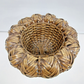 Handwoven Bamboo Ikebana Philippine Basket 18" Diameter x 11" High Footed Vtg