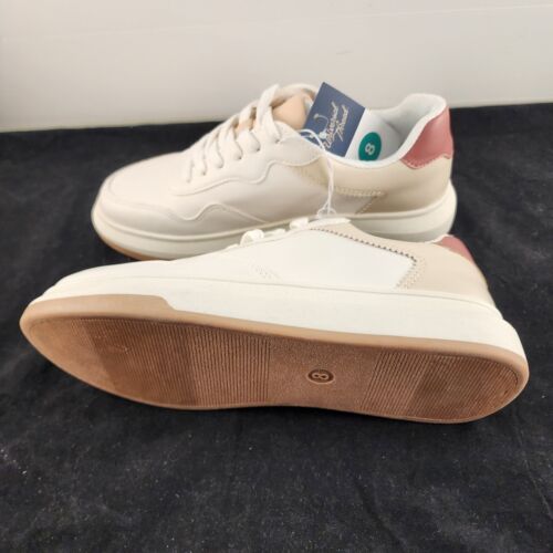 Universal Thread Women’s 8M Shoes Flora Casual Sneakers White Lace Up Pink Trim