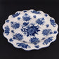 Cracker Barrel Blue Floral Serving Platter Scalloped Porcelain Transferware