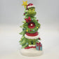 Ruz Dr. Seuss The Grinch Christmas Wreath Tree Figurine 12.5" Santa Hat & Gift