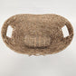 Wicker Basket Oval 11" x 16" Brown Vintage Handles Centerpiece Vanity Vintage