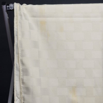White Rectangle Tablecloth with Windowpane Checkered Striped Pattern 52"x70"