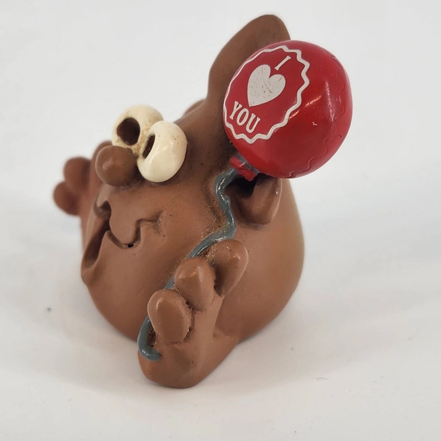 1996 Hug Factory I LOVE YOU Resin Figurine Heart Kiss Vtg Valentines Day 3"