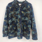 Christopher & Banks Women's Fleece Jacket XL Blue Floral Birds Nature Full Zip
