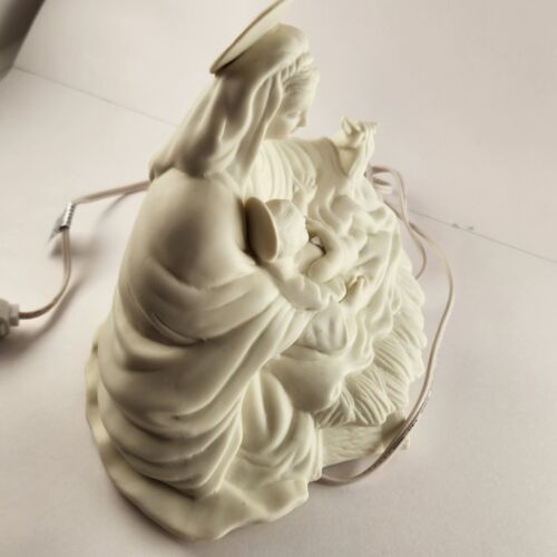 Porcelain Lighted Madonna and Baby Santa's Chimney Sweets Switch Cord and Bulb
