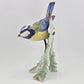 Goebel Blue Titmouse Bird on Branch Figurine 1970s W Germany Porcelain Matte 6"