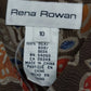 Rena Rowan Floral Silk Blouse Women's Size 10 Brown Short Sleeve Button Front