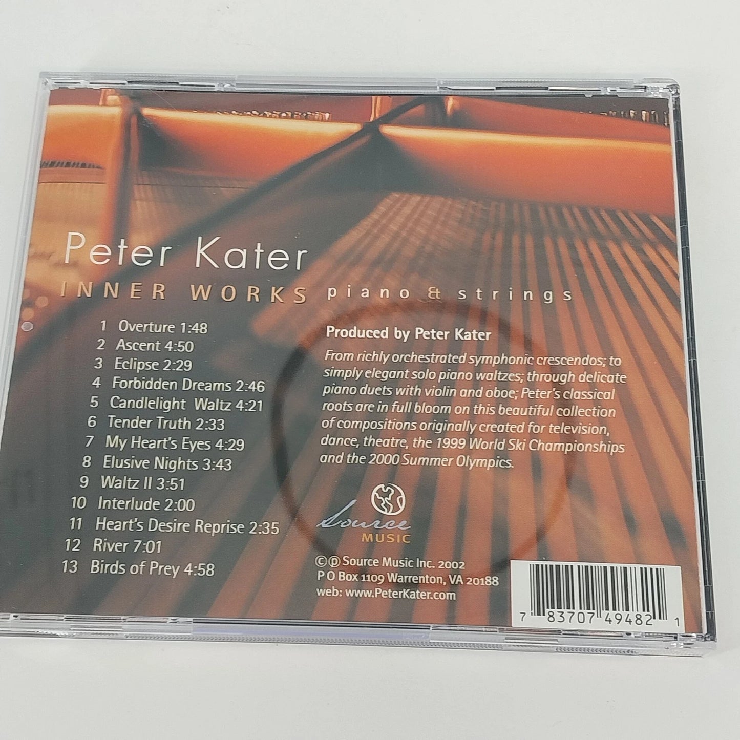Peter Kater Inner Works CD 2002 Piano & Strings New Age Ambient Source Music