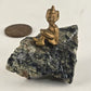 Miniature Pixie Imp Gnome Black Stone Rock Figure Piske England 1950 Tourmaline