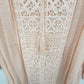 Zac and Rachel Peach Lace Blouse Boho Tie Neck Women Medium