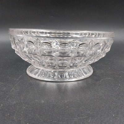 Imperial Glass Monticello Waffle Block Footed Candy Dish 6.25" x 2.75" Vintage