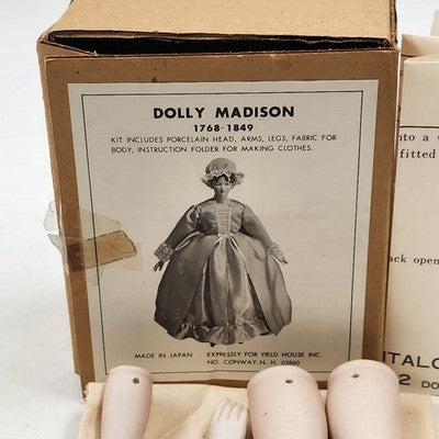 Dolly Madison Doll Kit by Yield House Includes Head Arms Legs Craft Pattern