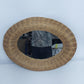 Vintage Wicker Rattan Oval Wall Mirror Boho Coastal Decor 26x21