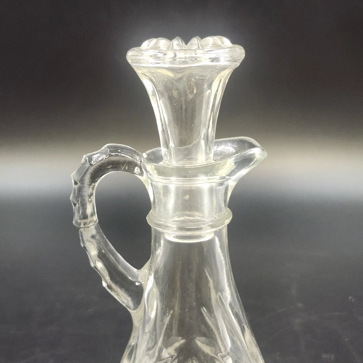 Anchor Hocking Early American PresCut Star of David Glass Cruet Stopper 7.75"x3"